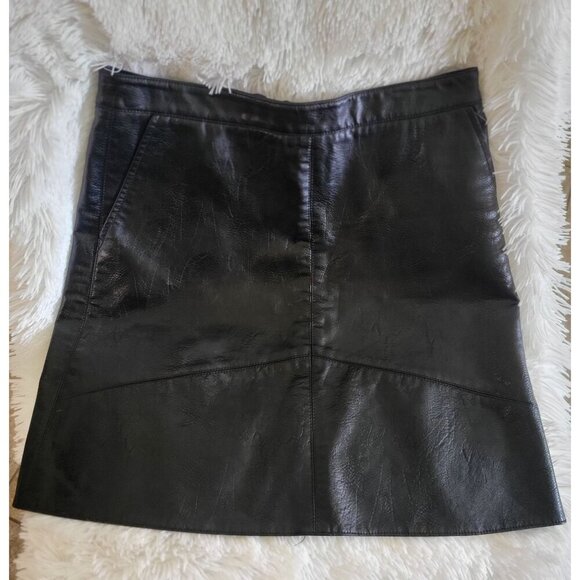 LDYP Wear Black Faux Leather A-Line Mini Skirt High Waist -M - Picture 7 of 8